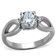 thumbnail image 1 of Women's Stainless Steel High polished CZ Clear 3.10(g) Engagement Ring, 1 of 2