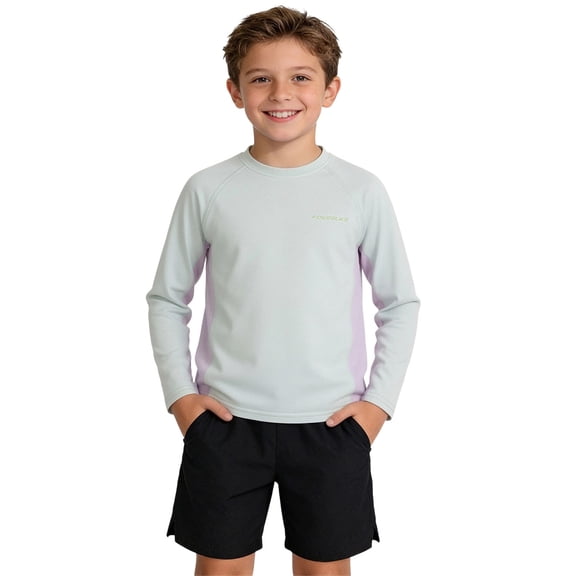 ITSAME Boys Athletic Shirts Quick-Dry Breathable Crewneck Tee Kids Sport Workout Raglan Tops Pink Size 13