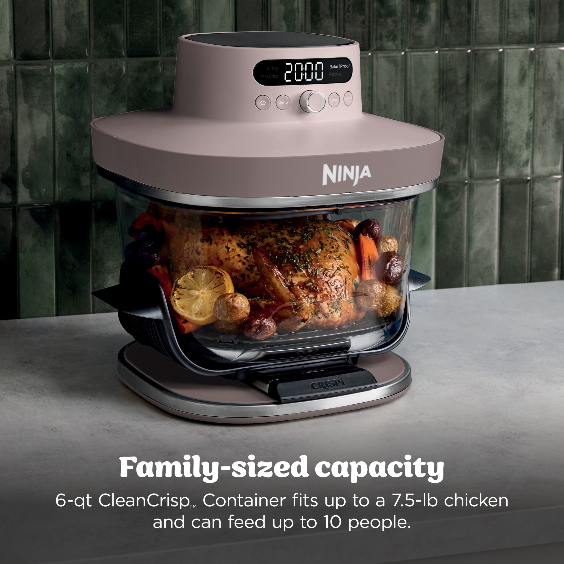 Ninja Crispi Pro Glass Air Fryer 6-Qt, 4-in-1, Air Fry Bake