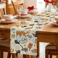 thumbnail image 5 of Rustic Cat Table Runner 72 Inches, Funny Cute Fish Leaves Bubble Bed Runner Dresser Scarves Tabletop for Indoor Outdoor Parties/Ceremony/Banquet, 16" x 72", 5 of 9