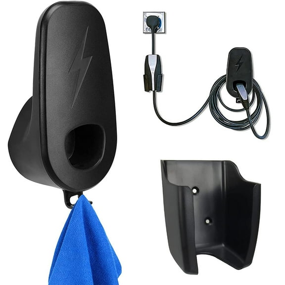 Niyofa Charging Cable Organizer for Tesla Model 3 Model Y 2021 Waterproof Wall Mount Connector Bracket Charger Holder with Charging Adapter Base Portable Cable Charger Management Holder