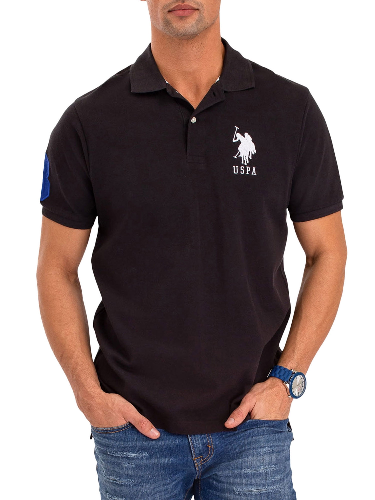 Mens Short Sleeve Slim Fit Solid Pique Polo Shirt Polo Assn U.S