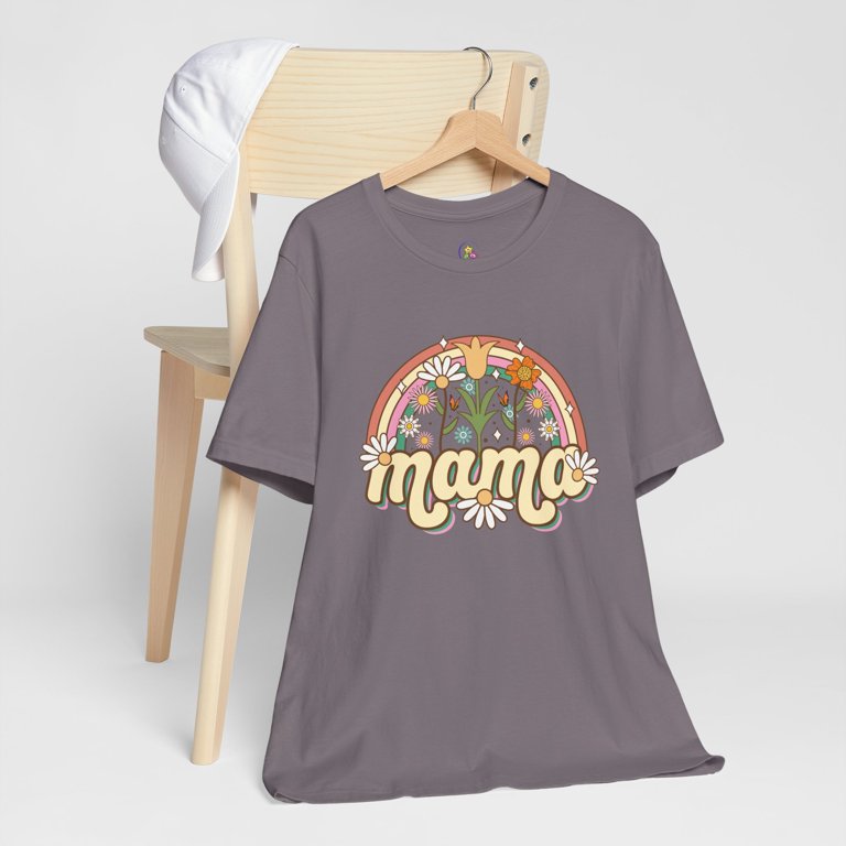 Mama Short Sleeve Tee, Mama Rainbow T-shirts, Retro Mama T-shirts