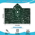 thumbnail image 2 of Math Equations Physics Icons Green Pattern Hooded Bath Towel，50"x30" for Ages 3 To 12 Kids, Quick Dry Lightweight Soft Microfiber Hood Beach Towel Cover Up for Kids, 2 of 7