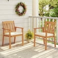 thumbnail image 4 of Costway 4 PCS Patio Dining Chairs with  Removable Padded Cushion Armrests Slatted Backrest, 4 of 9