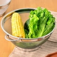 thumbnail image 4 of Heavy-Duty Stainless Steel Vegetable Washing Basket, Double-Handled Drain Bowl for Rice, Pasta, and Fruit, 4 of 8