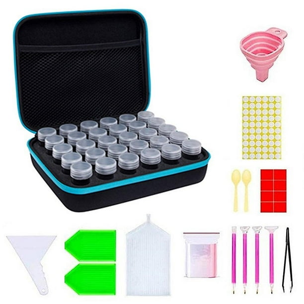 Kit de herramientas de pintura de diamantes de 30 rejillas, bolsa de almacenamiento, caja de herramientas, Kit de herramientas de pintura portátil multifunción