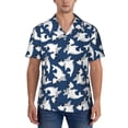 thumbnail image 5 of KLL Men's Hawaiian Shirt Short Sleeve Button Down Beach Shirts-Shark, 5 of 6