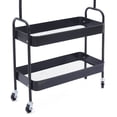 thumbnail image 4 of Clothing Rack Garment Rack Clothes Hanger Rolling Base w/ 2 Metal Basket Retail, 4 of 11