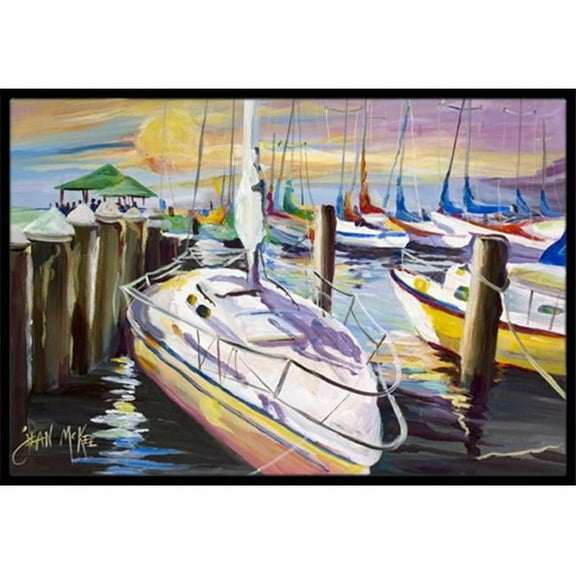Sailboats At The Fairhope Yacht Club Docks Indoor & Outdoor Mat- 18 x 27 in.
