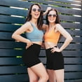 thumbnail image 3 of On the Go Women’s Short Shorts (1 Pair, Black, Size L-XL) - Black Supersoft Athletic Fit Comfort Waistband, 3 of 4