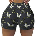 thumbnail image 2 of Haiem Cartoon Rooster No Front Seam Biker Shorts for Women Yoga Workout Gym Bike Shorts with Tummy Control Moisture-Wicking-X-Large, 2 of 9