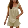 thumbnail image 2 of Wensltd Womens Summer Outfits Square Neck Fashion Versatile Ruffle Tops, 2 of 6