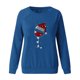 thumbnail image 2 of Jersey navideño para mujer, camiseta de manga larga con estampado de cuello redondo, camiseta adelgazante XBTCLXEBCO Azul;XXL, 2 of 3