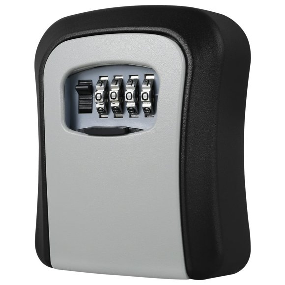 Combination Lock Key Organizer Sturdy Wall Mounted Key Lock Box Large Capacity Key Safe Box Resettable Code 4 Digit Combination Key Storage Lock Box for House Keys Outdoor Indoor
