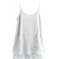 thumbnail image 6 of Camisole Top for Women Oversized Crewneck Cotton Linen Spaghetti Strap Tank Top Summer Casual Solid Plus Size Loose Comfy Beach Vacation Camis Tanks, 6 of 9