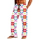 thumbnail image 1 of Ceisia Mens Pajamas Pants Valentine's Day Couple Unisex Hearts Print Plaid Lounge With Pockets Sleep Bottoms White XXL Gift, 1 of 9