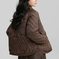 thumbnail image 3 of Sokhug Women's Quilted Thick Jackets Puffy Solid Long Sleeved Loose Turndown Collar Winter Short Cotton Padded Coat, 3 of 3