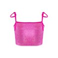 thumbnail image 2 of YEAHDOR Little Girls Lace-up Camisole Spaghetti Straps Crop Top Bronzing Tops for Dance Performance, 2 of 7