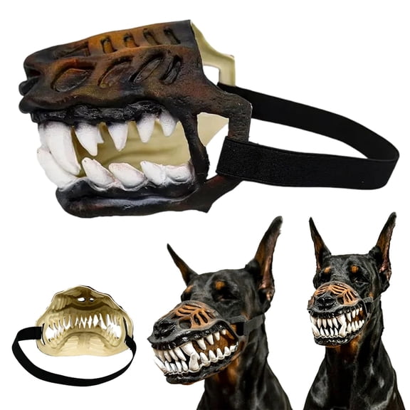 Hell Hound Monster Muzzle Scary Natural Latex Dog Costume Muzzle | For Halloween Party Cosplay Dogs Beast Terror Pet Lifelike Teeth Mask Photo Shoots Trick or Treat with Adjustable Straps