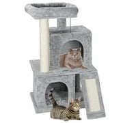 ZENY 34-in Cat Tree & Condo Scratching Post Tower Play House, Gray