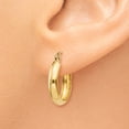 thumbnail image 3 of Real 14kt Yellow Gold Polished 3.5mm Hoop Earrings; for Adults and Teens; for Women and Men, 3 of 4