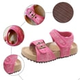 thumbnail image 6 of enyan Girls Summer Sandals Outdoor Beach Anti-Slip Rubber Soft Sole Newborn Toddler First Walker Shoes White Sandals For Girls,Red,Size 6.5, 6 of 7