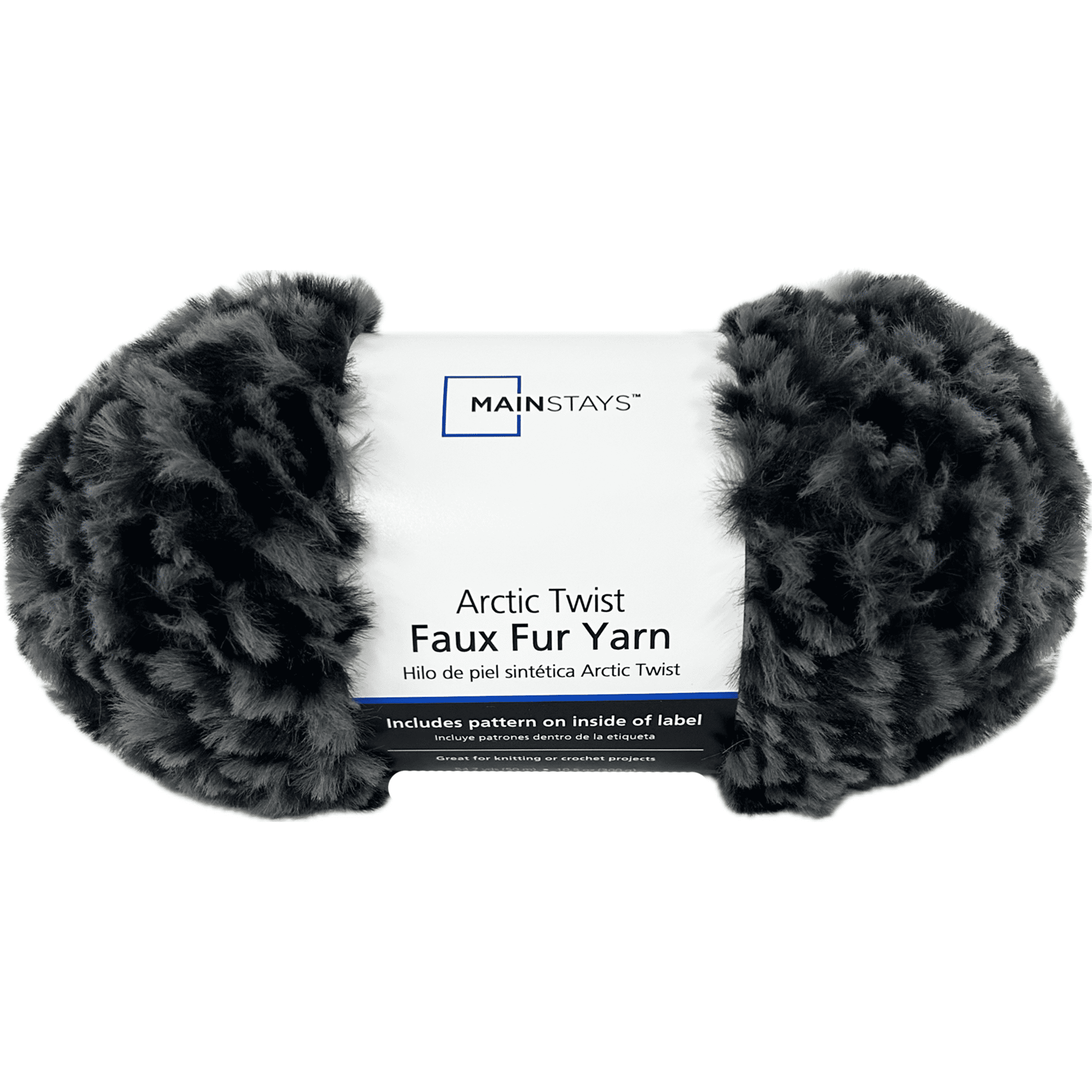 Mainstays Arctic Twist, 54.7 yd, Black, 100% Polyester, Super Bulky, Pack of 2