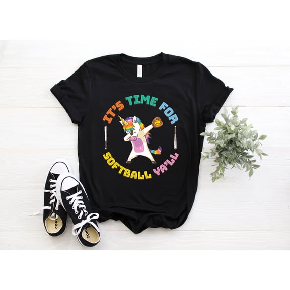 Softball Unicorn T-Shirt, Softball Gifts, Softball Birthday Present, Girls Softball Tee, Youth TShirts, Funny Softball, For Girls, For Kids,