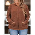 thumbnail image 3 of NISVIYA Womens Winter Plus Size Lightweight Hooded Sweatshirts Trendy Ribbed Solid Color Hoodies with Pocket Hood Sweater Pullover, 3 of 5
