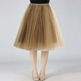 thumbnail image 2 of MIXUE Skirts For Women Summer Solid Color Mesh High Waist Layered Party Casual Beach Skirt Activewear,Brown,M, 2 of 6