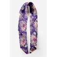 thumbnail image 2 of Bimba Purple Leaves & Floral Pure Silk Printed Scarf Dupatta Head Neck Wrap Bandanas For Women 40 x 80 Inches, 2 of 6