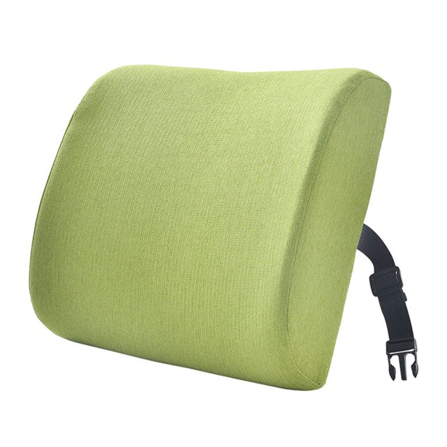 Transemion Relieve Back Pain Memory Cotton Lumbar Support Pillow Wide Application pea green 33x32x10cm 1Set