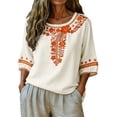 thumbnail image 4 of Womens Tops Casual Solid Stand Collar Button Down Shirt Spring Summer Shirts for Women White L, 4 of 9