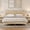 Beige, variant on 3-Piece Bedroom Set, Queen Bed Frame with Rattan Headboard & 2 Nightstand,Beige