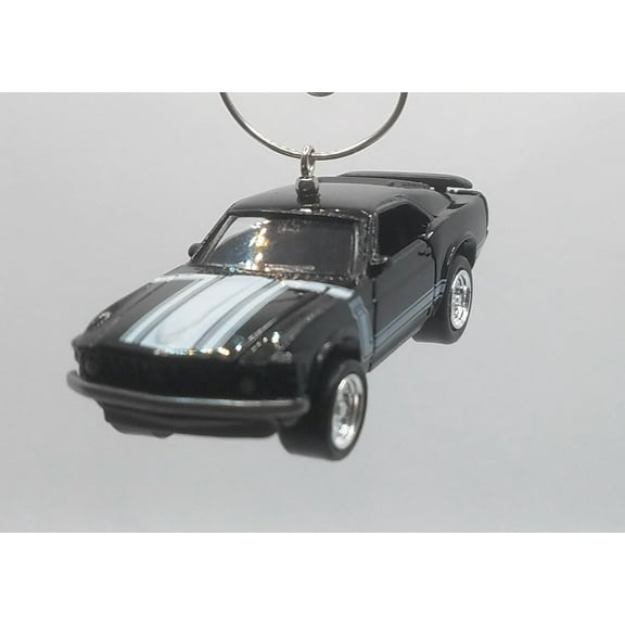 Christmas Ornament for 1970 Ford Mustang Boss 302 Black/White Stripes