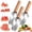3PCS, variant on Triangle Watermelon Cutter, Stainless Steel Slicer with Wooden Handle for Fast Clean Cutting of Melon Cantaloupe and Cheese