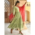 thumbnail image 4 of Janasya Indian Women's Pastel Green Cotton Solid Kurta with Pant and Dupatta, 4 of 7