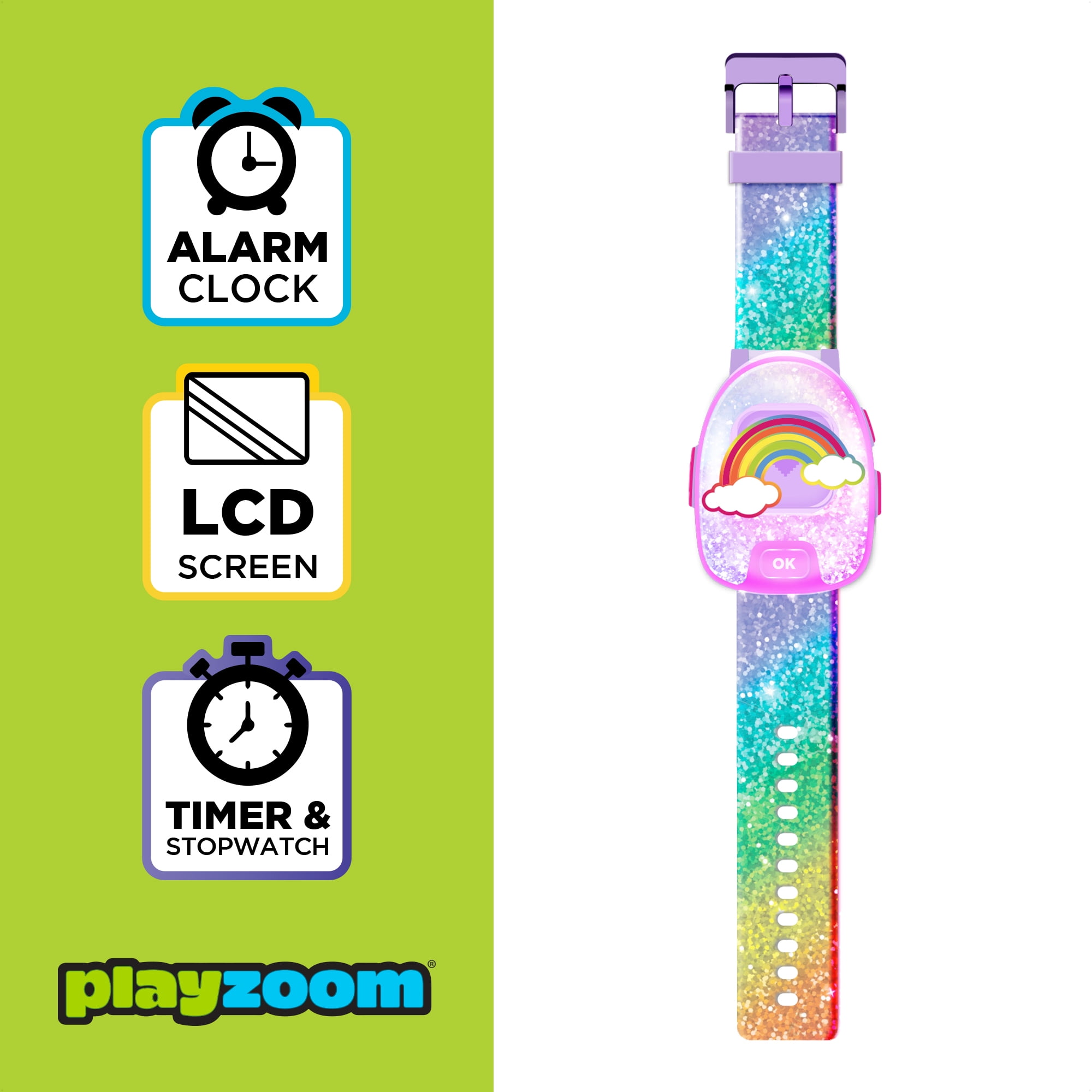 PlayZoom Unisex Kids Smartwatch Learning Fun Games Lcd Sport (Multi Rainbow)