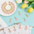 thumbnail image 3 of 26Pcs Heart with Letter A~Z Alloy Enamel Charm Locking Stitch Marker with Alloy Lobster Claw Clasps Golden 31mm diy, 3 of 5