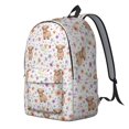 thumbnail image 2 of Highland Cow and Flower Print Backpack for School, Cute School Bag with Adjustable Shoulder Straps and Padded Back, 15.7"x11.8"x5.5", 2 of 5