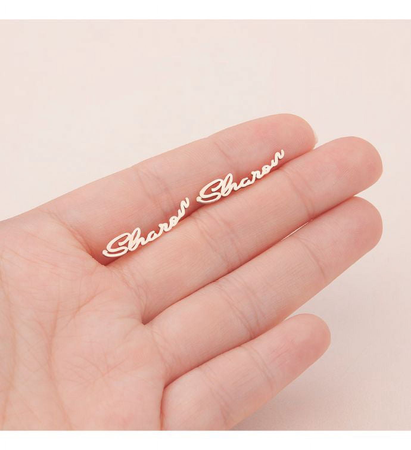 Anavia Personalized Sterling Silver Name Earring - Dainty Name Earring - Personalized Jewelry - Bridesmaid Gift for Her