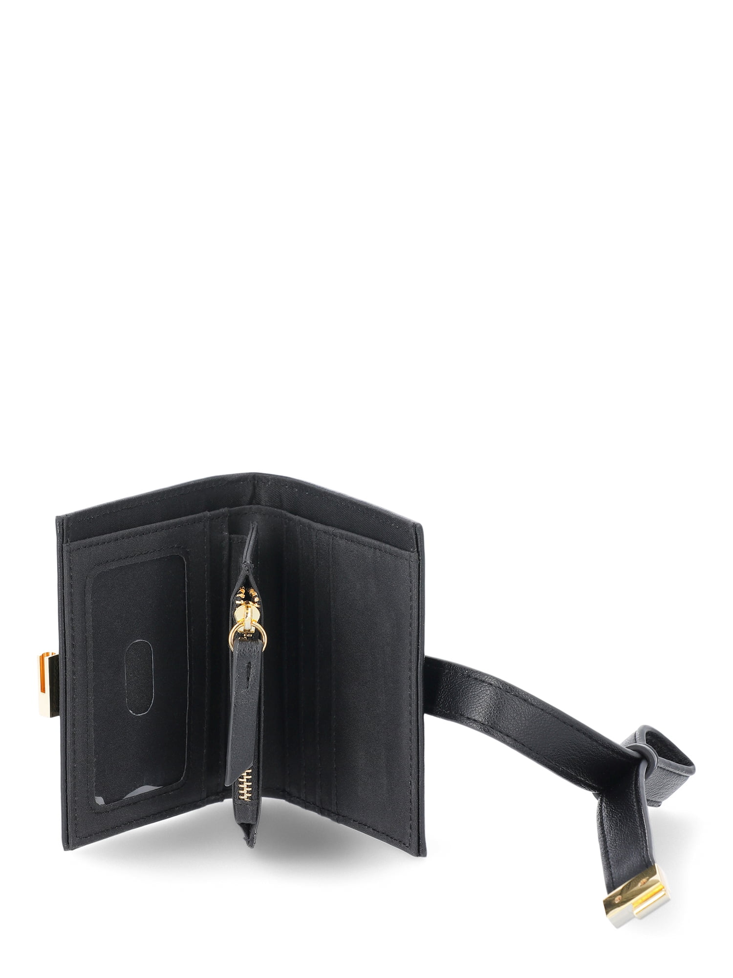 Time & Tru Poppy Wristlet Wallet, Black