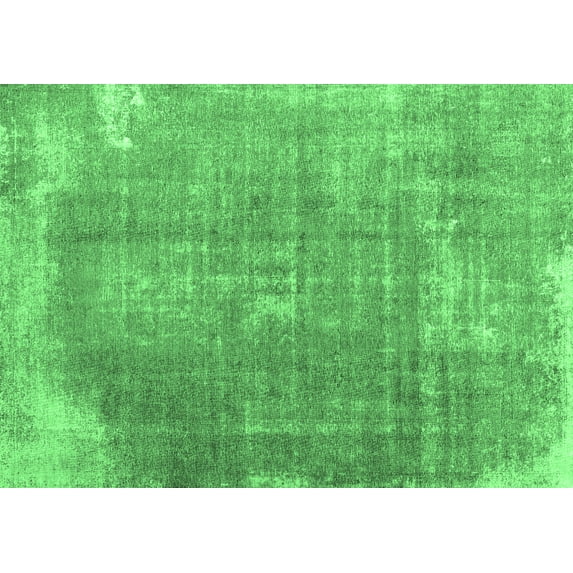 Ahgly Company Indoor Rectangle Abstract Emerald Green Contemporary Area Rugs, 2' x 3'