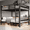 Black, variant on Laisnet 1000LBS Metal Bunk Bed, Full over Full Size Loft Bunk Bed for Teens Adults, Heavy-Duty Quiet Bed Frame, Black