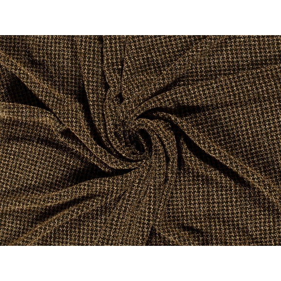 Minerva Metallic Textured Stretch Knit Fabric Gold on Black - per yard