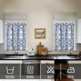 thumbnail image 3 of Blue and White Porcelain Kitchen Curtains Farmhouse Country Summer Short Tier Curtain for Washable Kitchen Cafe Decor Rod Pocket Window Drapes 2 Panels 27.5x36 Inch, 3 of 5
