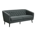 thumbnail image 3 of AC Pacific Mid-Century Modern Grey Polyester Tufted Tuxedo Arm Sofa Set, 3 of 7