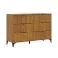 thumbnail image 5 of GALANO Adult 6-Drawer Dresser, Amber Walnut Finish, Guest or Bedroom Storage, 5 of 14