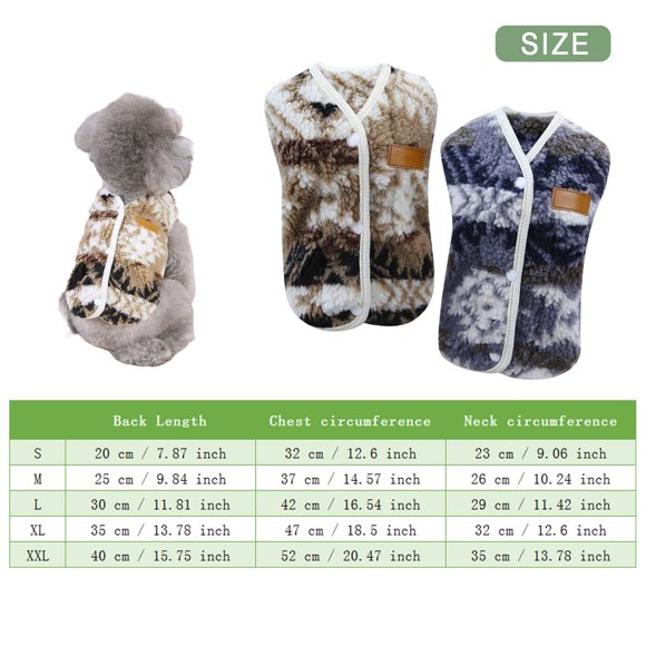 Fair Isle Dog Sweater Fleece Vest Fall Winter Warm Sweatshirt Jacket For Small Dog Cats Girls Boys Pet Apparel Puppy Yorkie Chihuahua Clothes